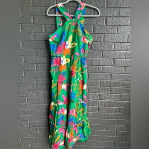 J. Crew Colorful Floral Dress with Green and Pink